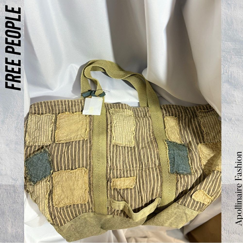 WE THE FREE LAST CHANCE BIG TOTE IN GREEN TAN PATCHWORK NWT - Picture 5 of 15